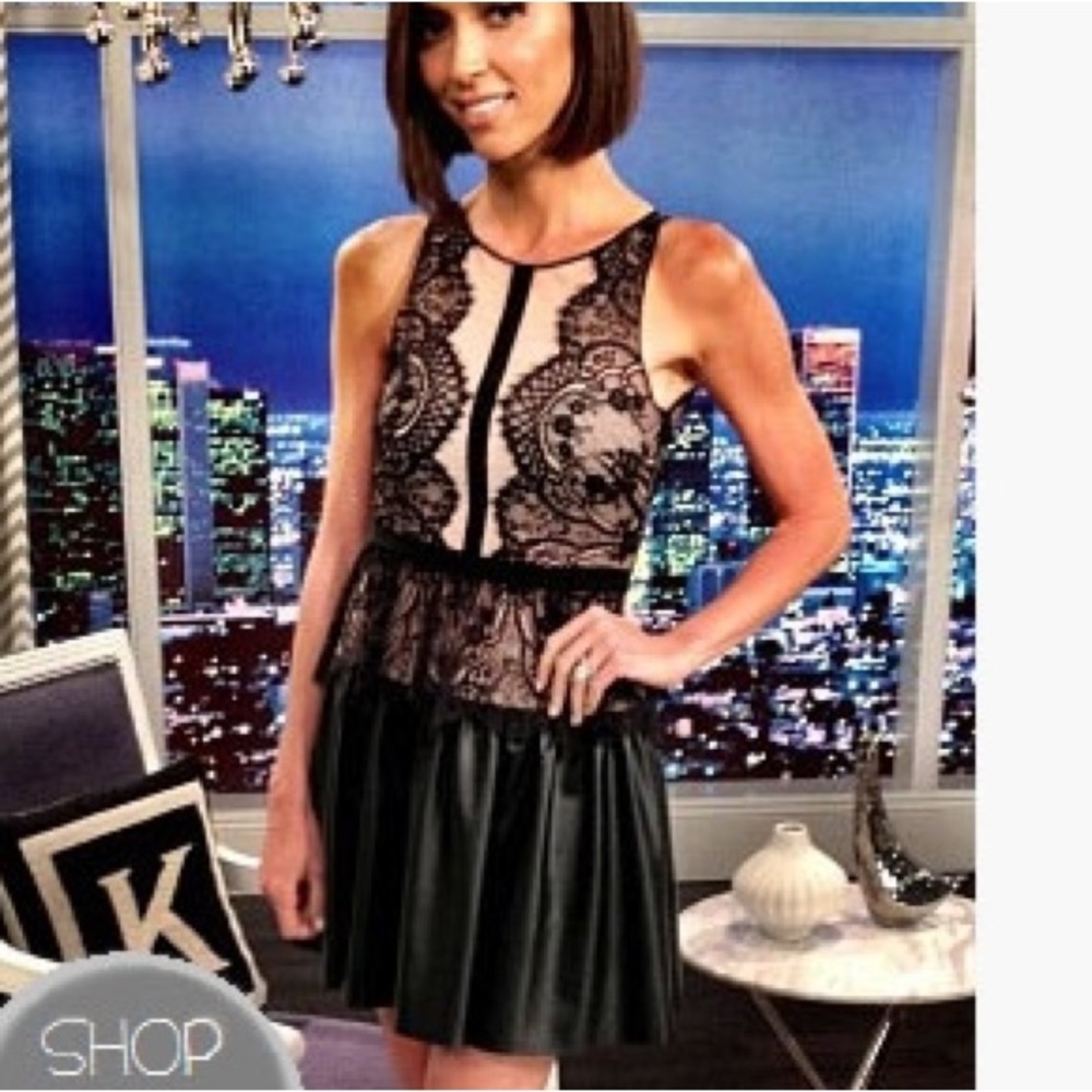 BCBGMaxAzria leather lace dress